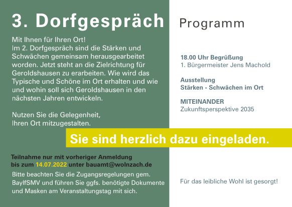 Grossansicht in neuem Fenster: ISEK Einladung 3. Dorfgespräch Programm Grossansicht in neuem Fenster: ISEK Einladung 3. Dorfgespräch Programm