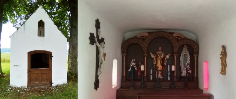 Grossansicht in neuem Fenster: Geroldshausen:  Kapelle auf dem Kreuthof Grossansicht in neuem Fenster: Geroldshausen:  Kapelle auf dem Kreuthof